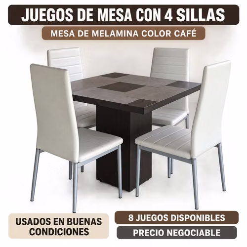 TABLE GAMES WITH 4 CHAIRS FOR SALE