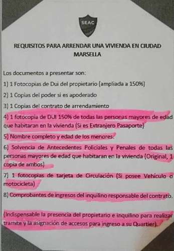 Vivienda en alquiler en ciudad marsella san juan opico