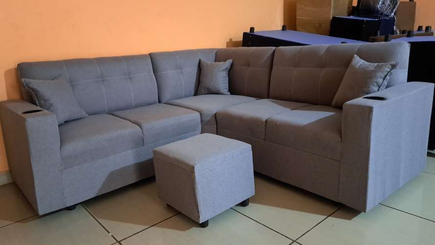 Juego de sala tipo L gris claro  - Imagen 5