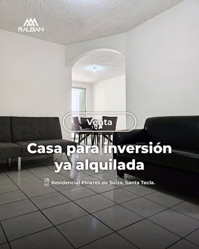 Casa para Inversión, dos niveles que se alquilan por separado, generando renta ya. Santa Tecla, La Libertad.