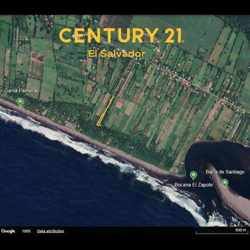 Se vende terreno entre Garita Palmera y Barra de Santiago, Playa El Zapote, San Francisco Menéndez