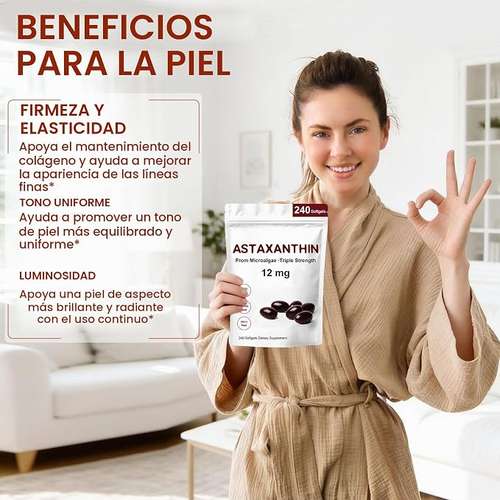 Astaxantina 12mg Suplementos antioxidantes, 240 cápsulas blandas - Imagen 4