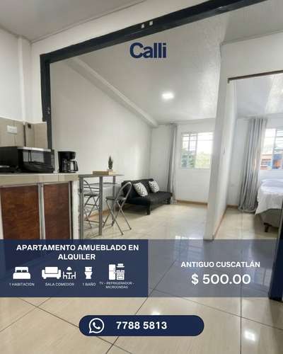 Furnished apartment next to Antiguo Cuscatlán's central park — $500/month