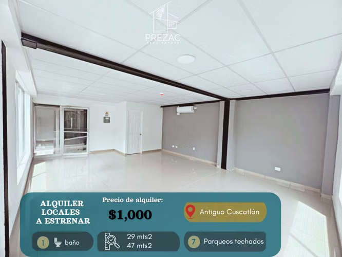 Locales comerciales en alquiler en Plaza Quetzalcóatl, Antiguo Cuscatlán: ¡inicia tu negocio desde $1,000!