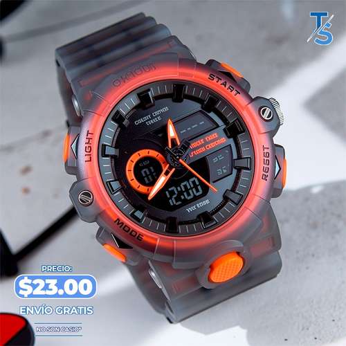 RELOJ DIGITAL DOBLE, PARA HOMBRE, HORA RESISTENTE AL AGUA, "ENVIO GRATIS"