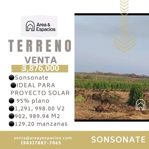 SE VENDE TERRENO IDEAL EN SONSONATE PARA POYECTO SOLAR - Imagen 4