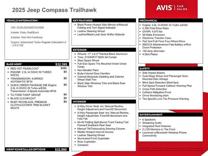 JEEP COMPASS TRAILHAWK 2025 4x4