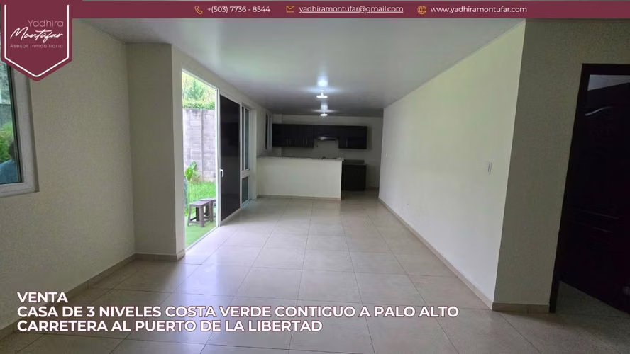 Casa de 3 niveles Costa Verde Carretera al Puerto de La Libertad en Venta