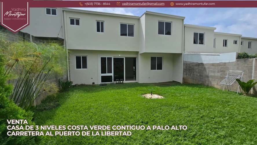 Casa de 3 niveles Costa Verde Carretera al Puerto de La Libertad en Venta