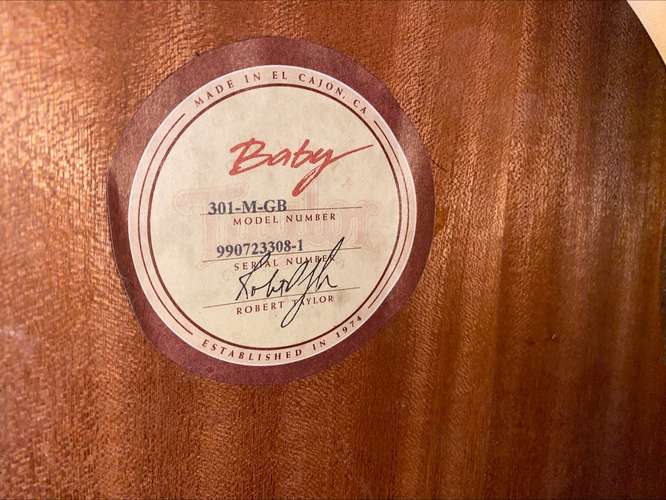 Guitarra Acústica Baby Taylor 301-M-GB (1999, Made in USA) - Imagen 3