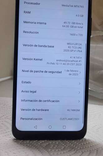 Huawei Nova Y60 64GB / 4GB RAM - Solo CLARO - 1 SIM - Usado Buen Estado