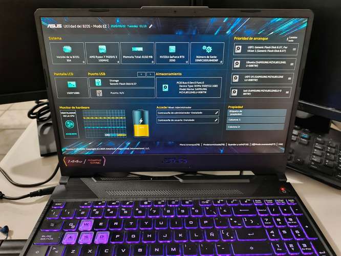 ASUS TUF Gaming A15 | Ryzen 7 | RTX 2050 | 8GB RAM DDR5 | SSD 512GB | 144Hz NEGOCIABLE - Imagen 2