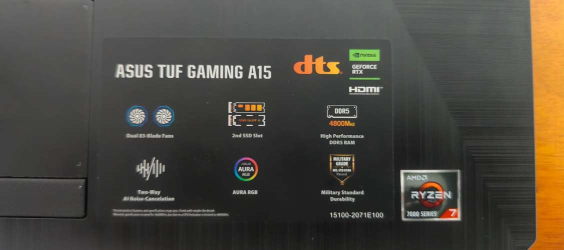 ASUS TUF Gaming A15 | Ryzen 7 | RTX 2050 | 8GB RAM DDR5 | SSD 512GB | 144Hz NEGOCIABLE - Imagen 6