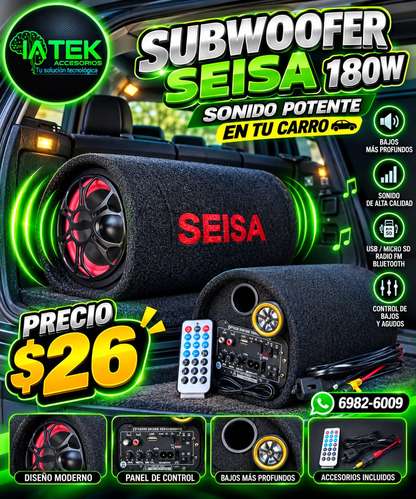 Subwoofer activo cilíndrico