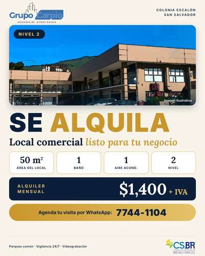 LOCAL EN ALQUILER , COL. ESCALON