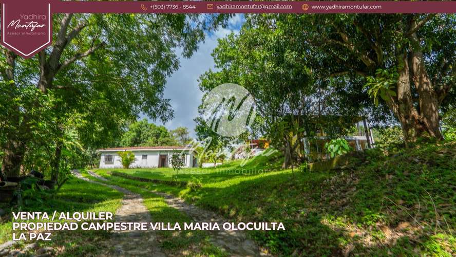 Propiedad campestre en alquiler en Villa María, Olocuilta, La Paz, El Salvador.