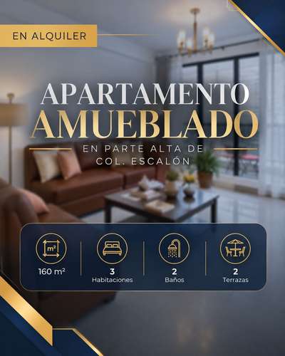 Apartamento amueblado de 3 dormitorios en Colonia Escalon, San Salvador