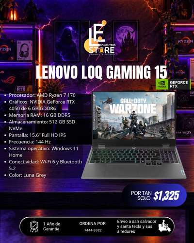 LAPTOP LENOVO LOQ GAMING 15