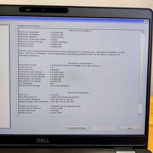 Laptop profesional: Dell Latitude 5300 (Sin detalles)