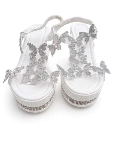 Plataformas blancas con mariposas talla 39 