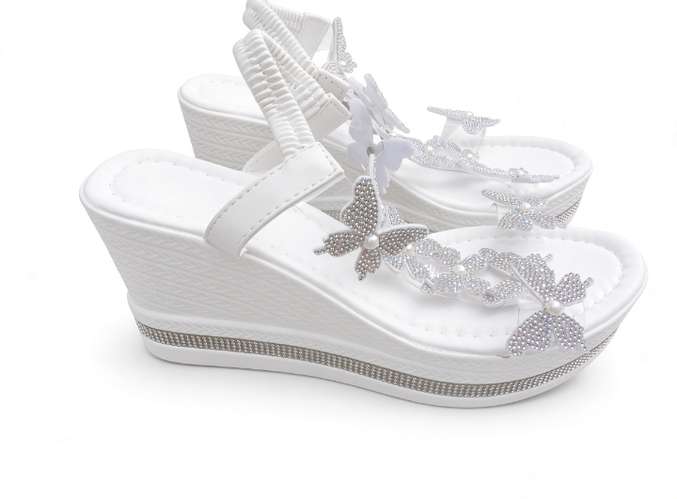 Plataformas blancas con mariposas talla 39 