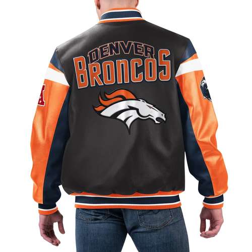 Chaqueta vintage de cuero de los Denver Broncos de la NFL