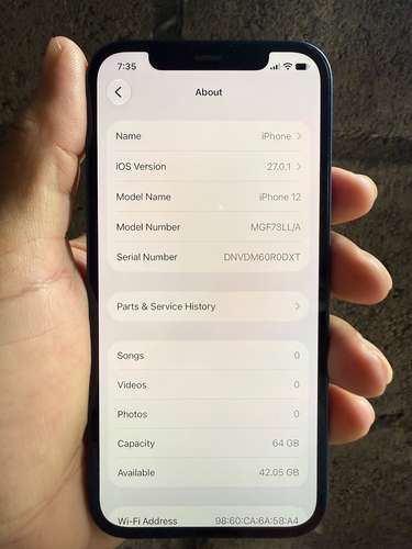 Vendo IPhone 12 Blue de 64gb en Buen Estado 