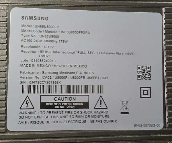 Vendo Smartv Samsung 65 pulgadas a reparar o para repuestos $100 negociable 