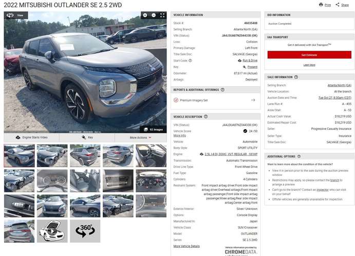 MITSUBISHI OUTLANDER SE 2022